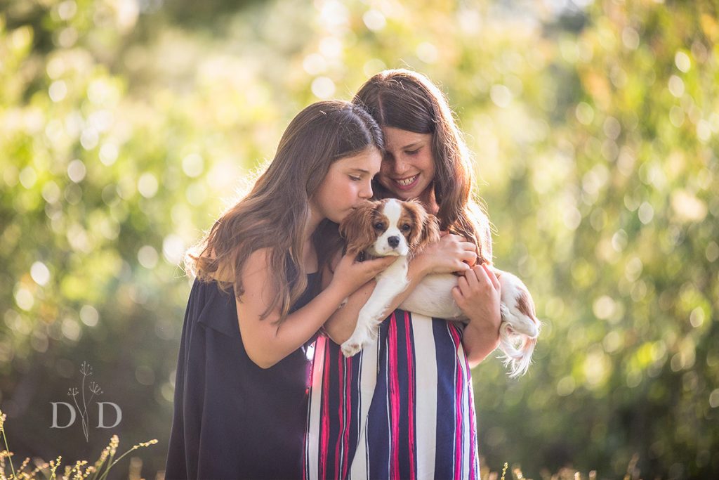 Family Photography with Cute Puppy Dog