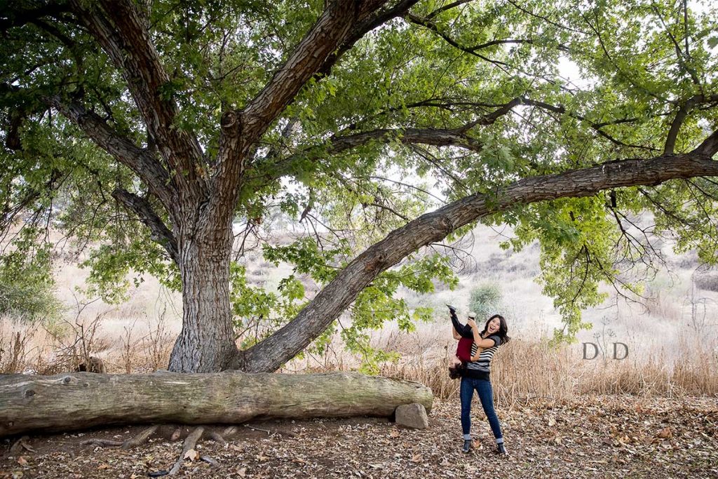 San Dimas Family Photo Large Tree and Log