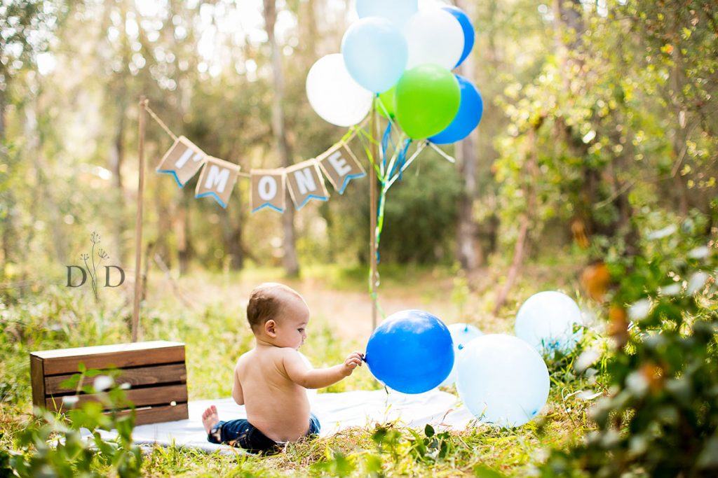 First Birthday Photos with Balloons