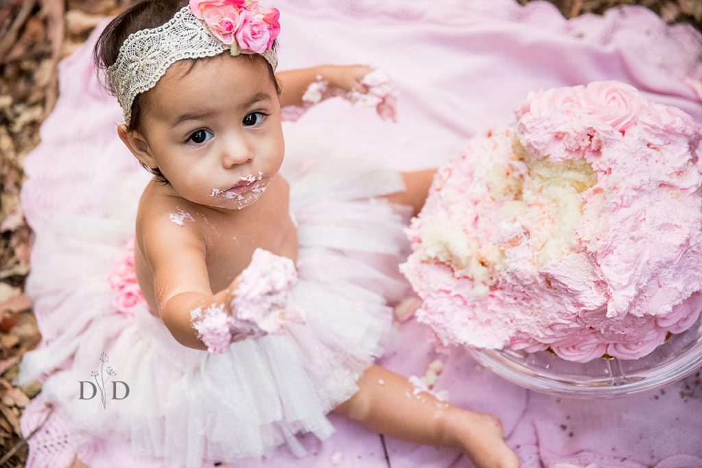 Girl's First Birthday Cake Smash