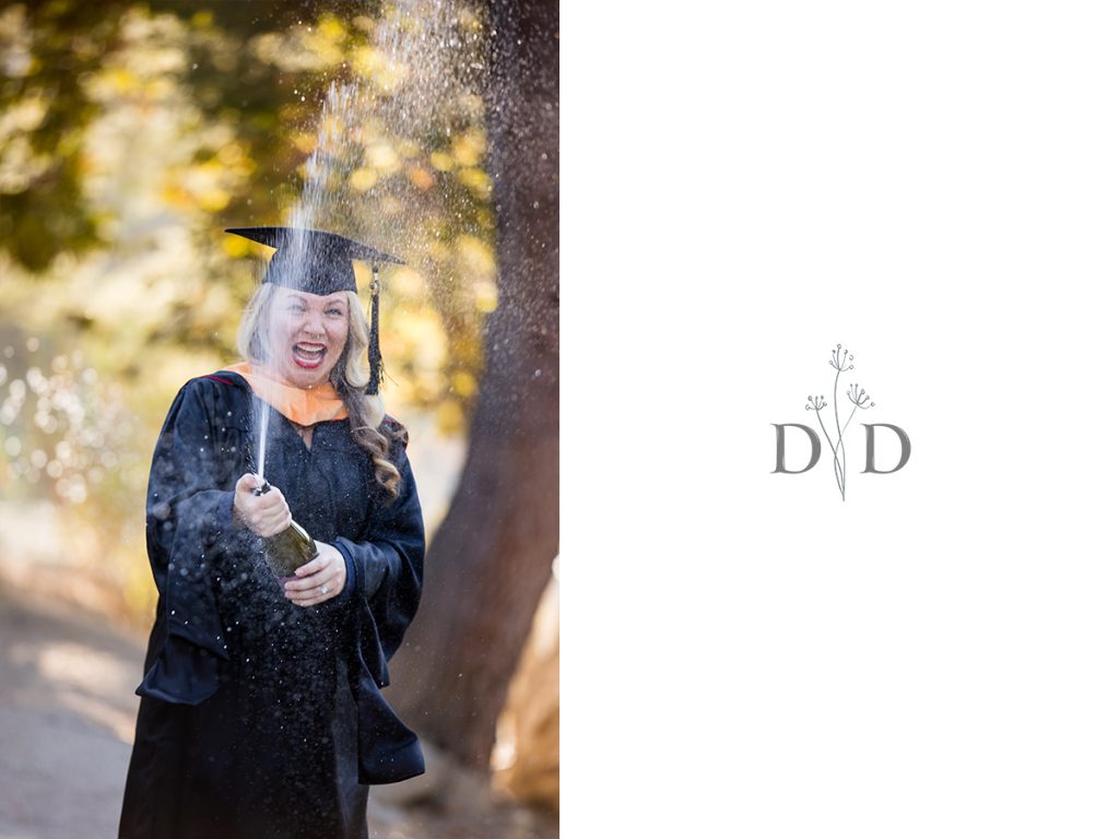 Nursing Grad Photos with  Champagne