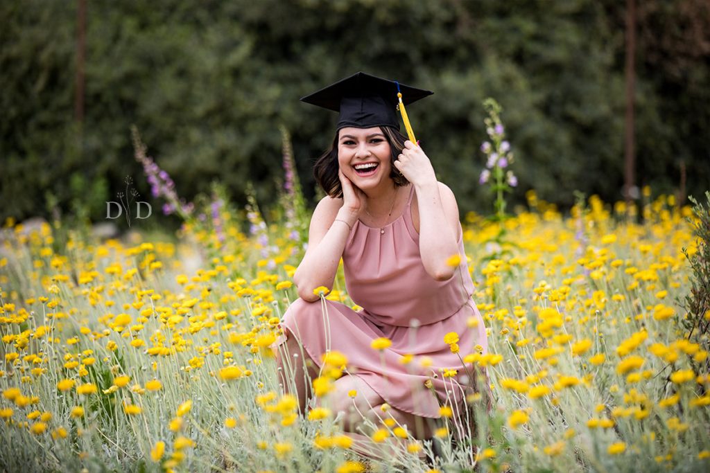 Grad Photo with Flowers