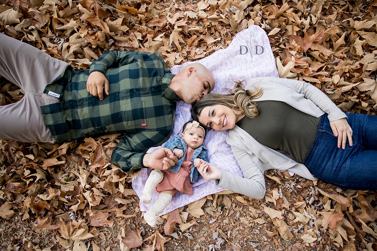Family Photos with Leaves on Ground