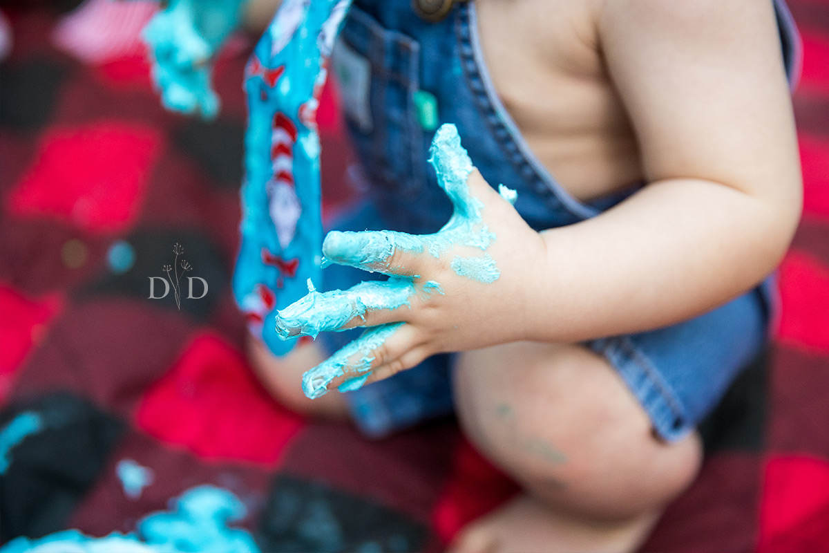 Blue Frosting on Fingers