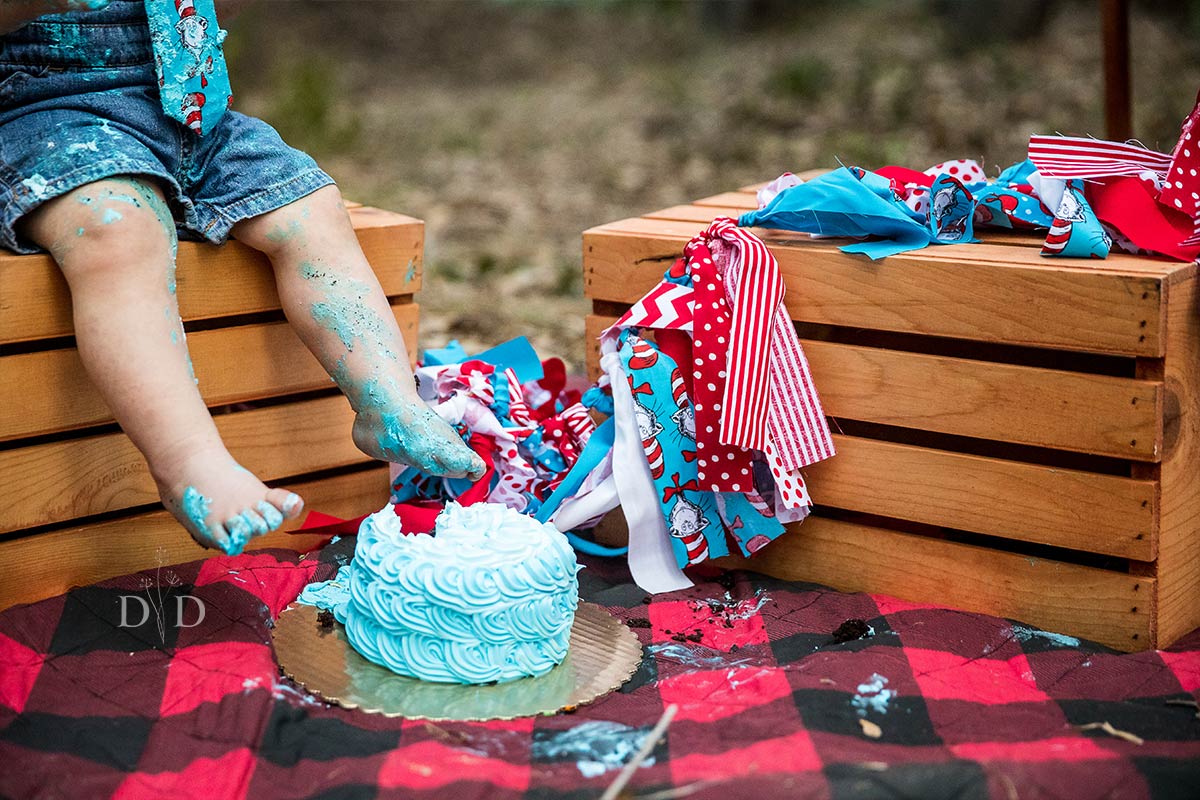 Cake Smash Photos with Feet in Frosting