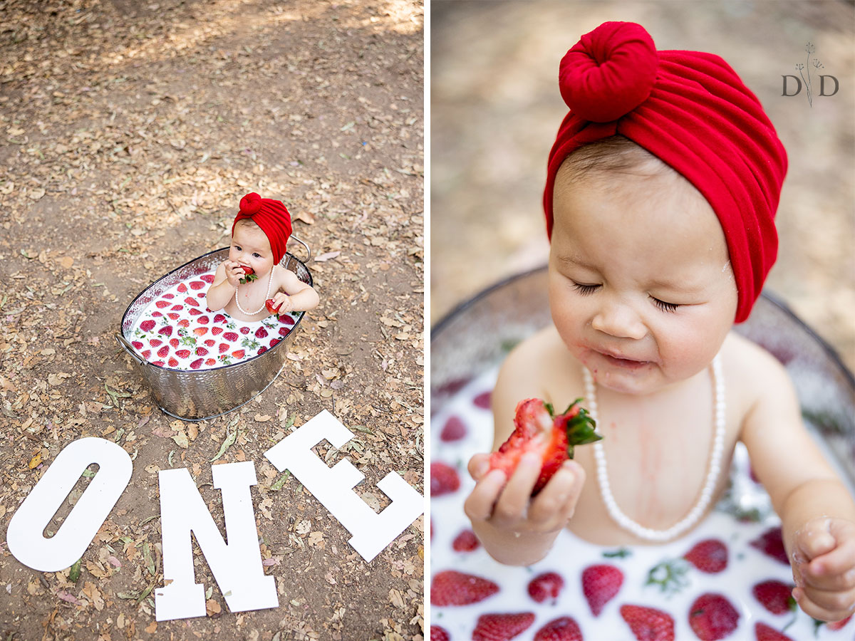 First Birthday Photo, Red and White