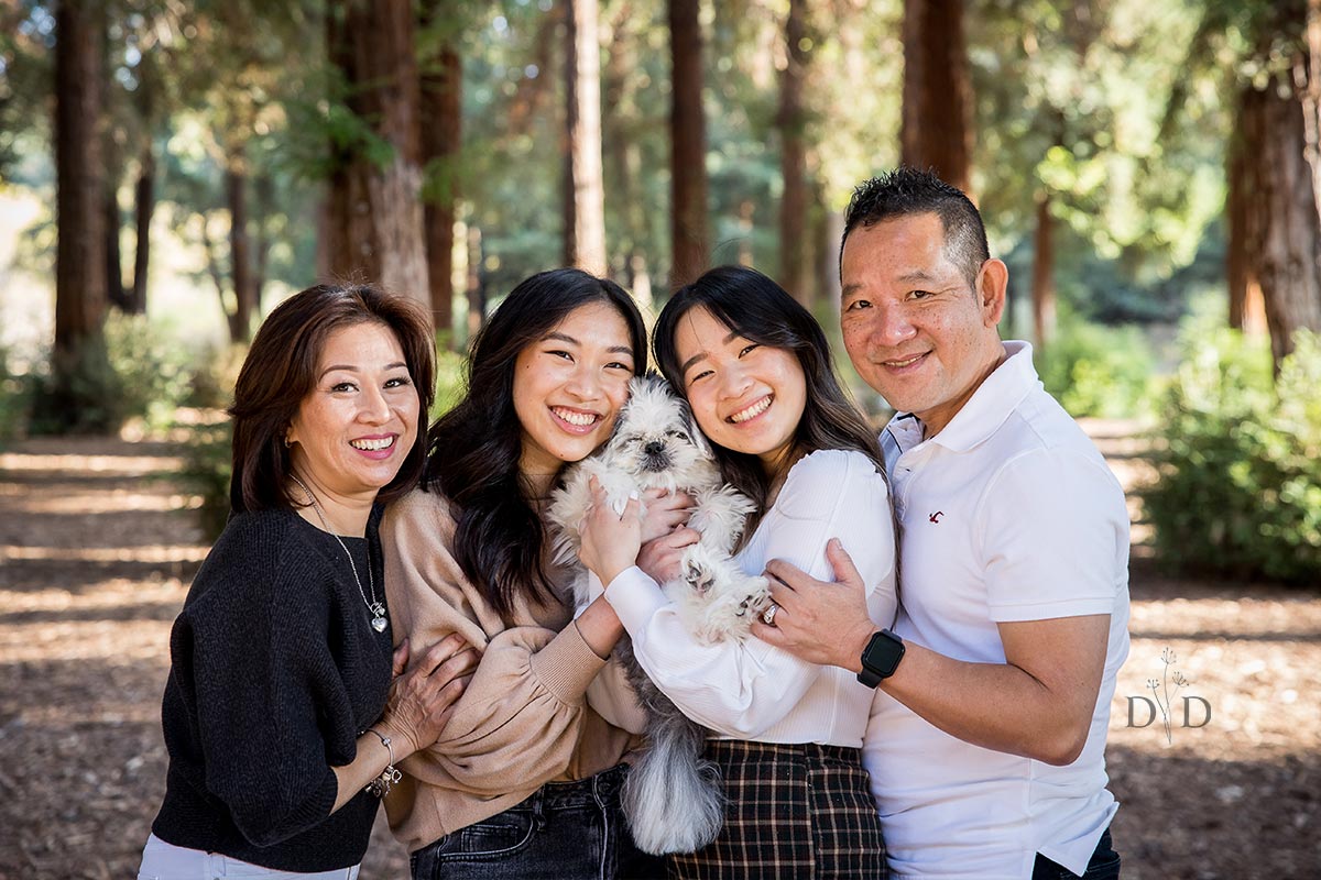 Asian Family Photo with Dog