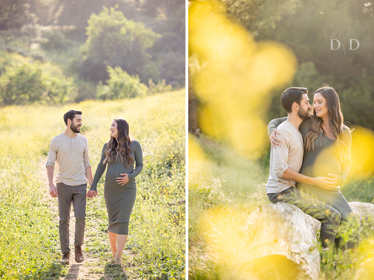 Maternity Photography with Wild Yellow Flowers
