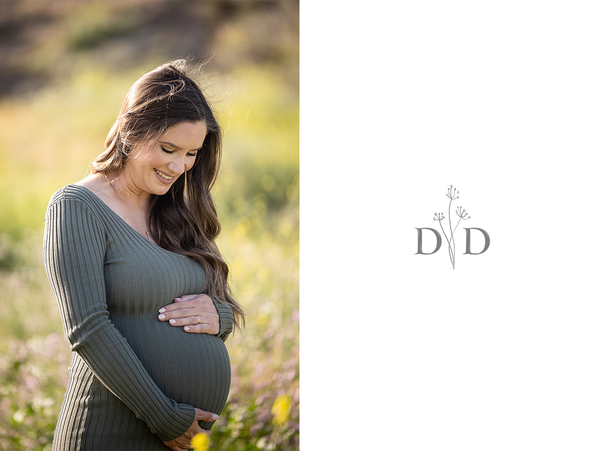 Maternity Photos holding Pregnant Belly