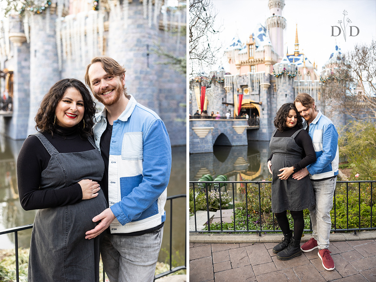 Disneyland Castle Maternity Photography