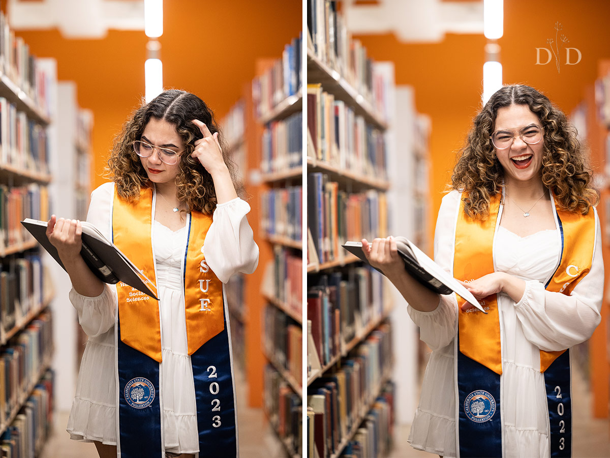 Grad Photography in Library