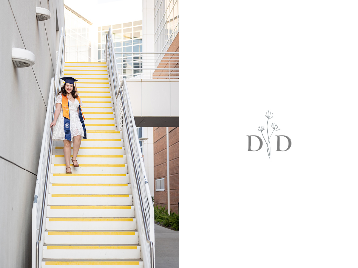 Cal State Fullerton Grad Photo on Stairs