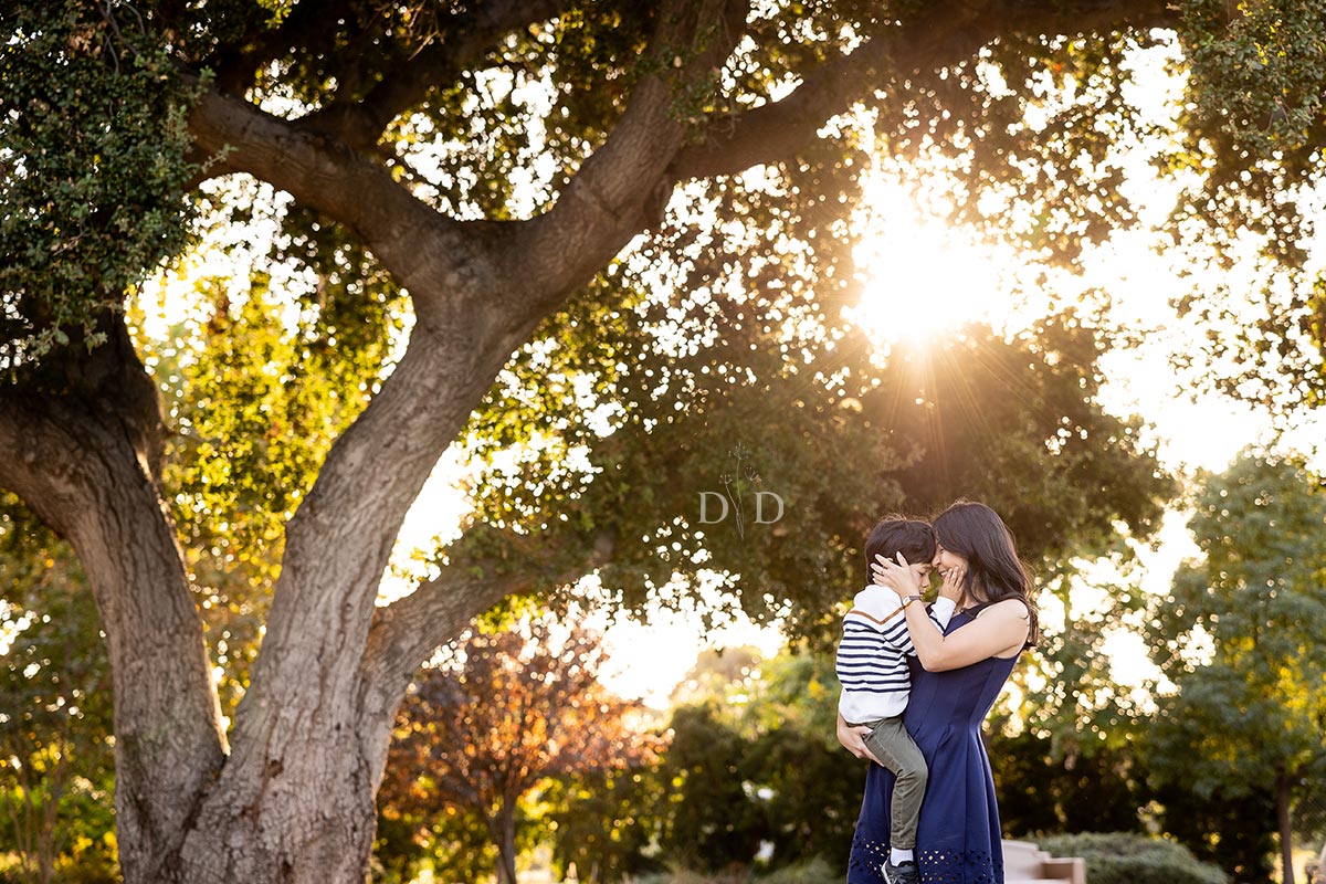 Family Photo in Park with Tree