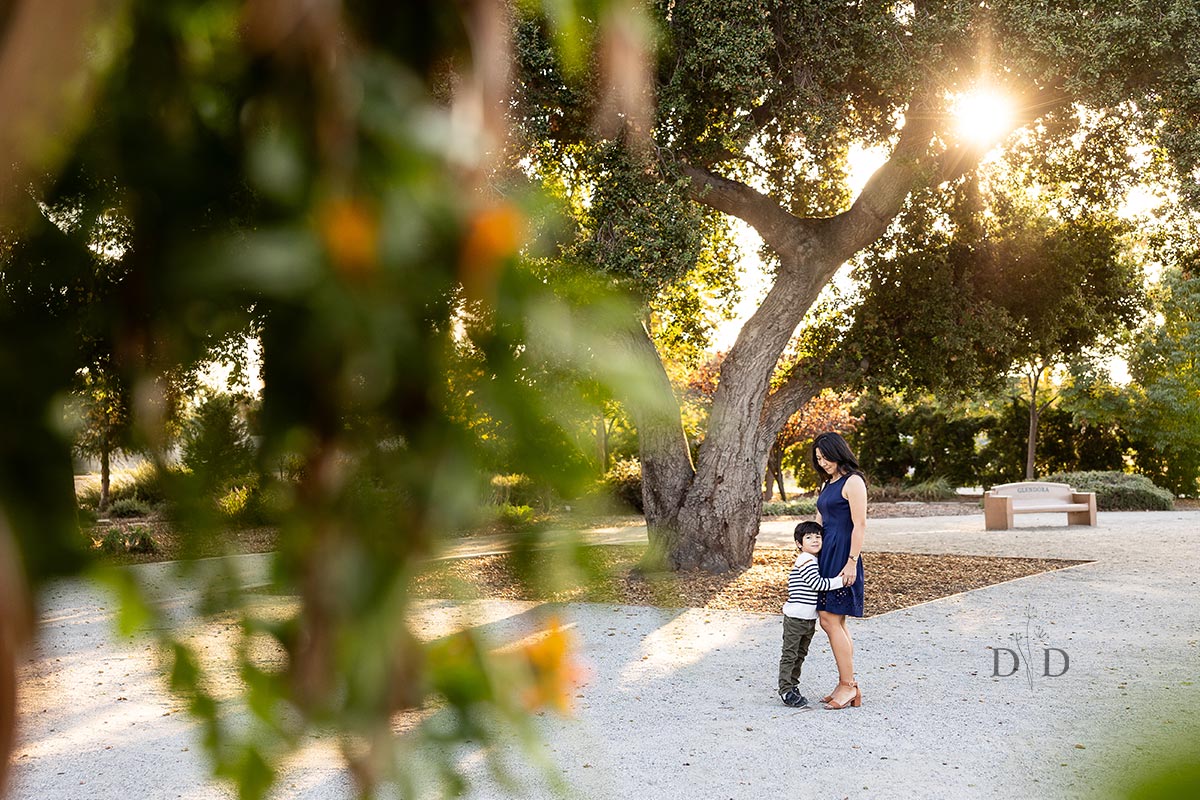 Family Photo in Park with Tree