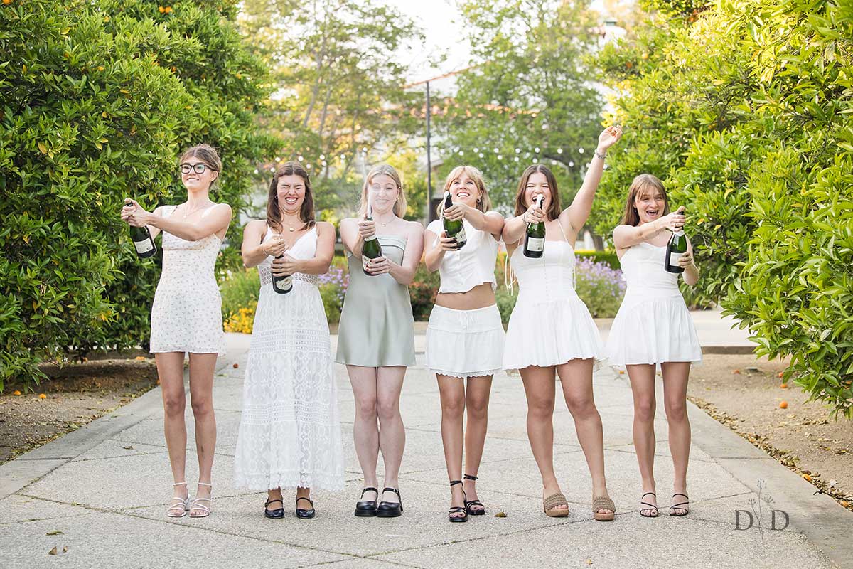 Five Friends in a Grad Photo