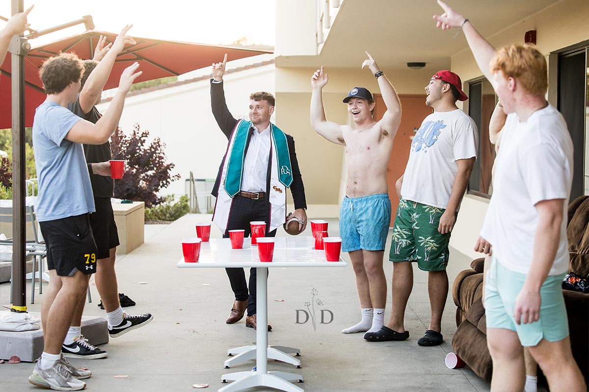 Grad Photos with a little Beer Pong