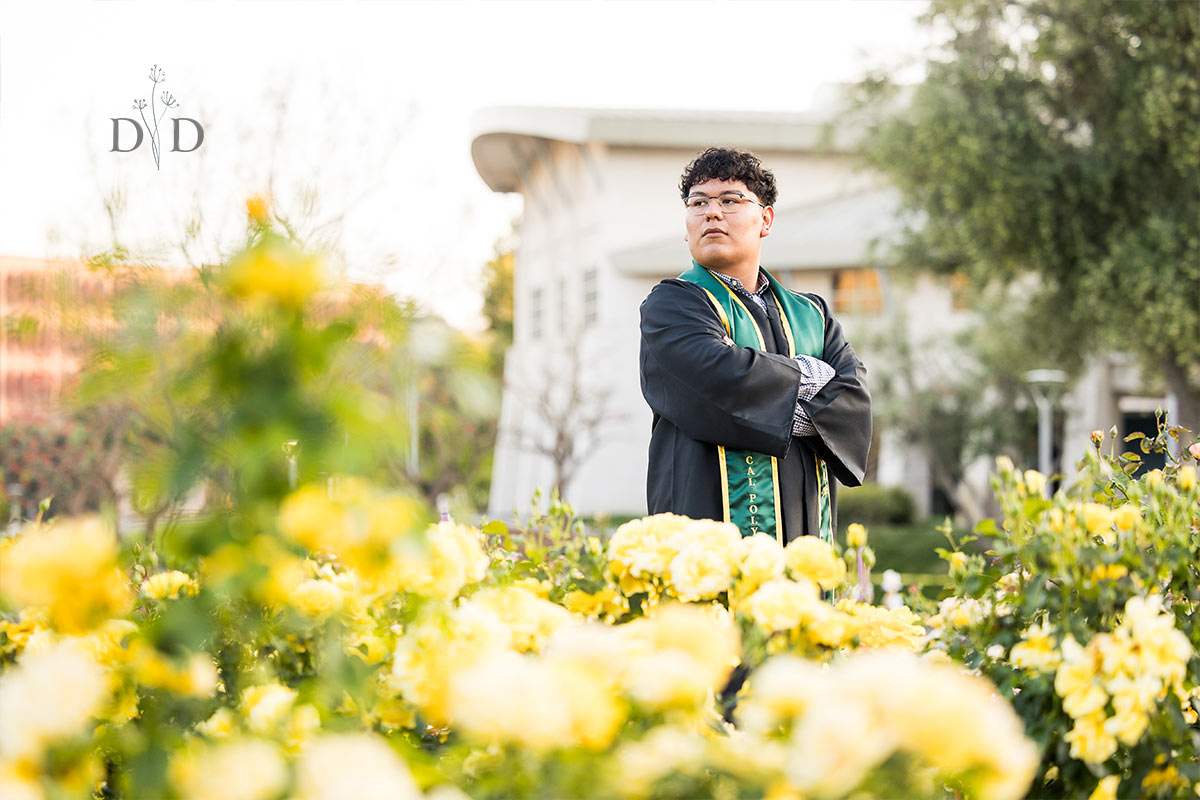 Grad Photo with Flowers
