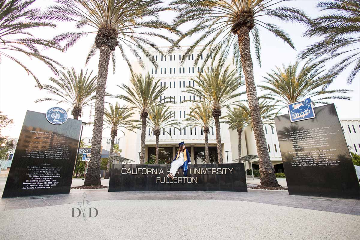 Graduation Photo with Palm Trees