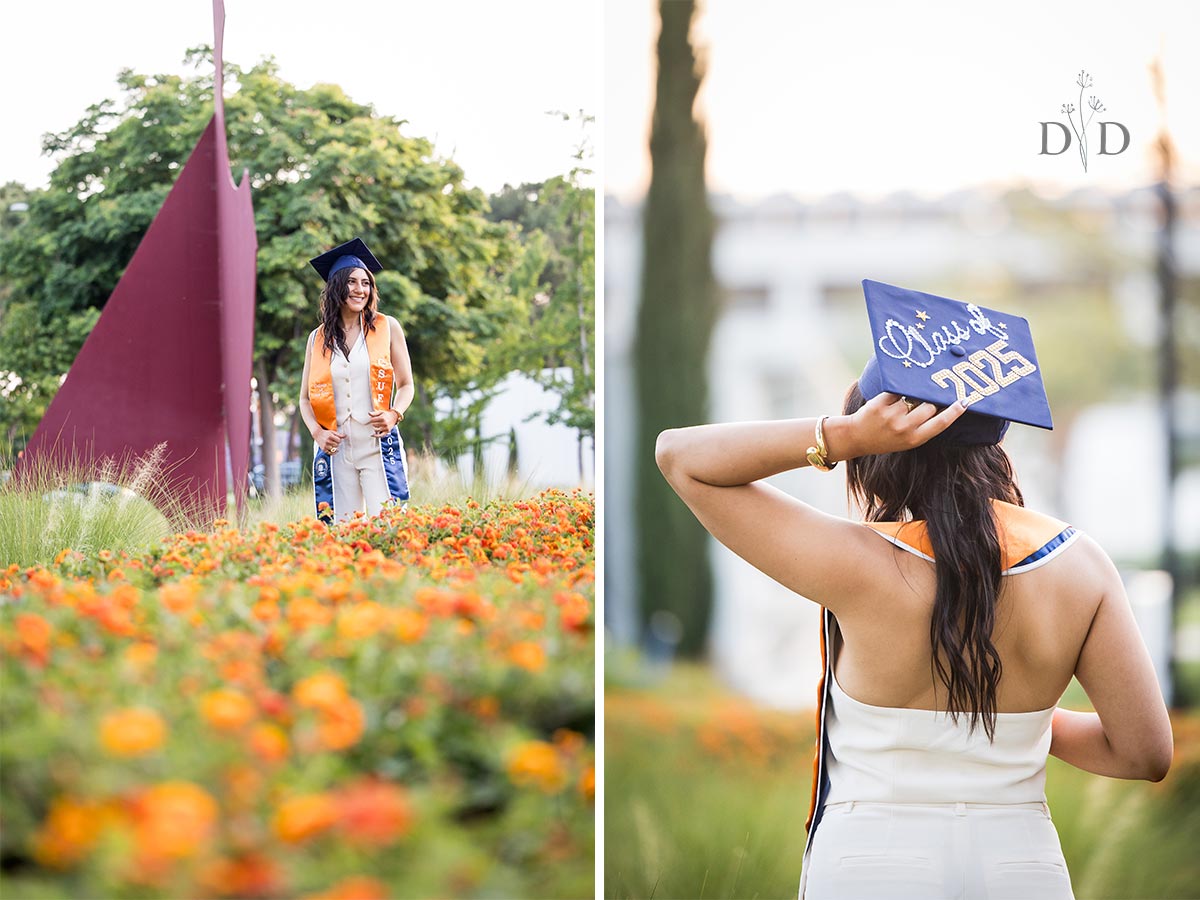 Grad Photo with Flowers
