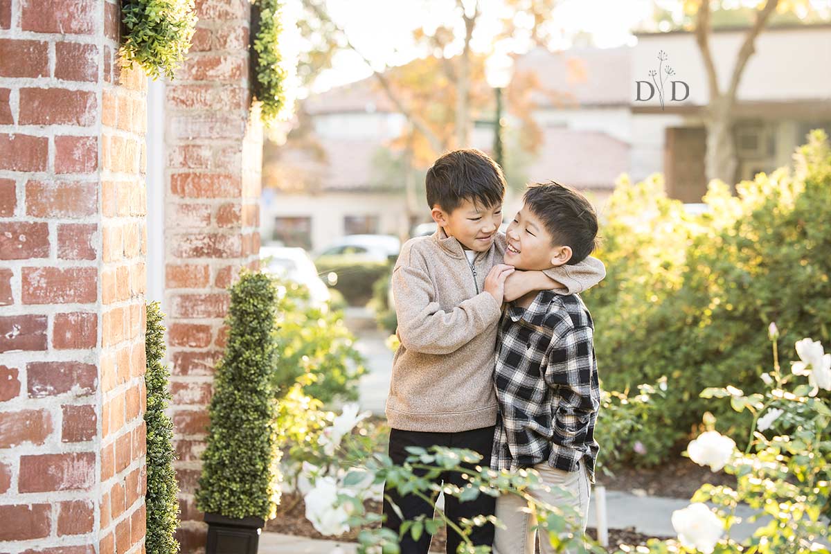 Brothers hugging