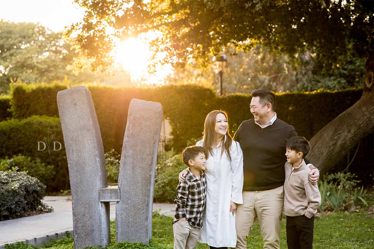 Family Photo with a Sculpture